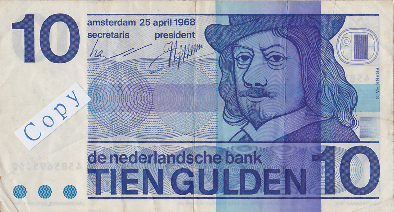 10荷兰盾  纸钞银币